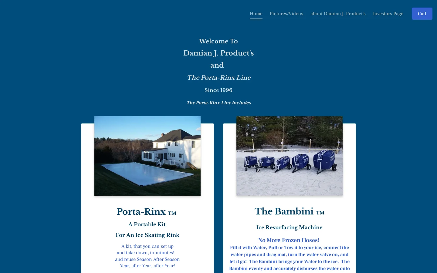 Home - Damian J Products And The Porta Rinx Line 首页截图