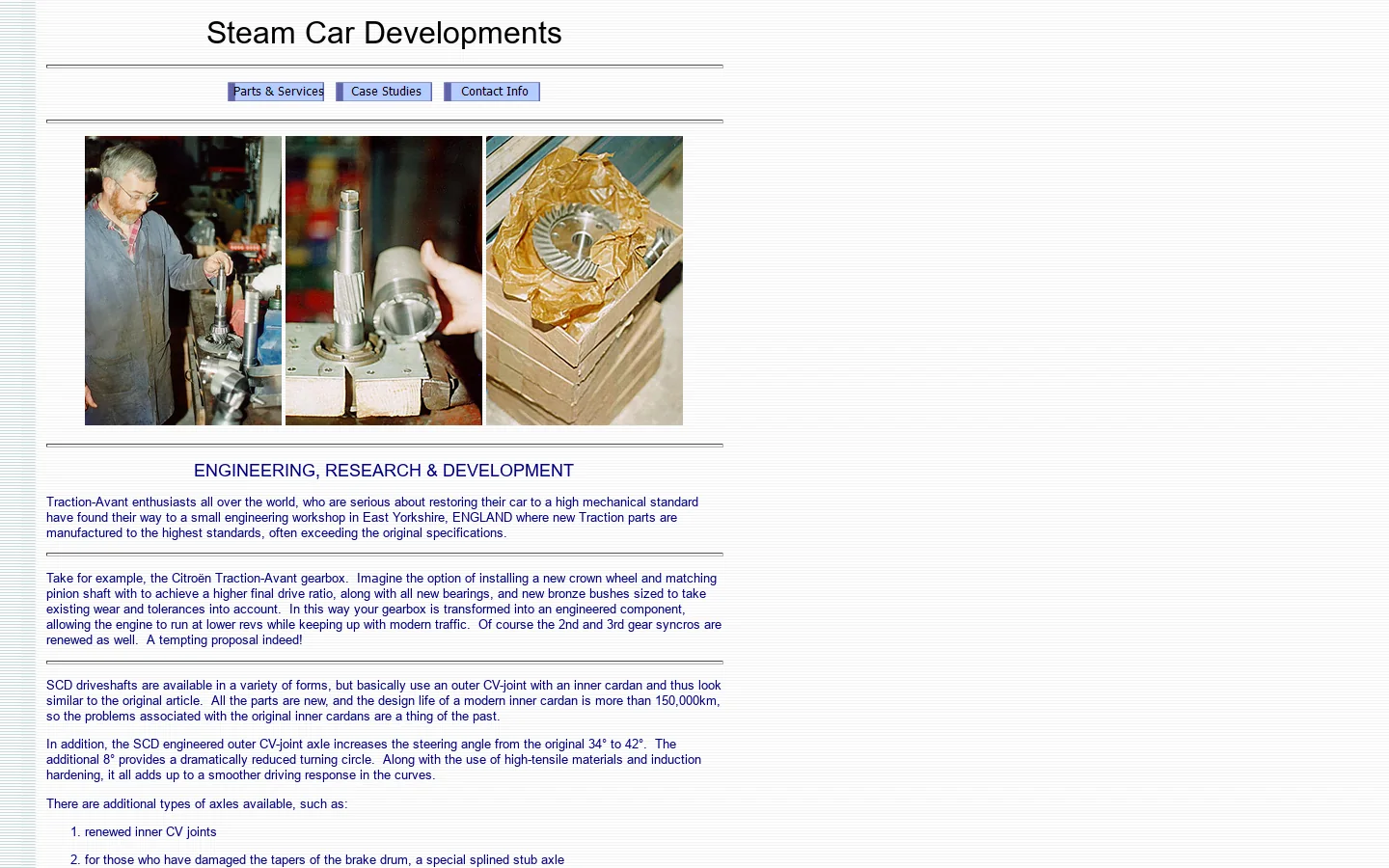 Steam Car Developments 首页截图