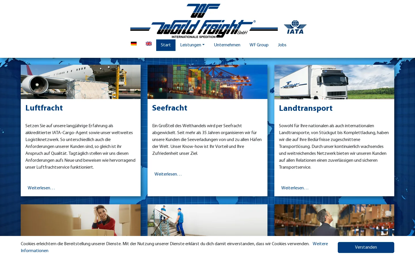 World Freight GmbH 首页截图
