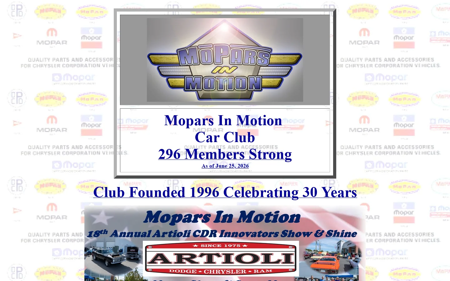 Mopars In Motion Car Club 首页截图