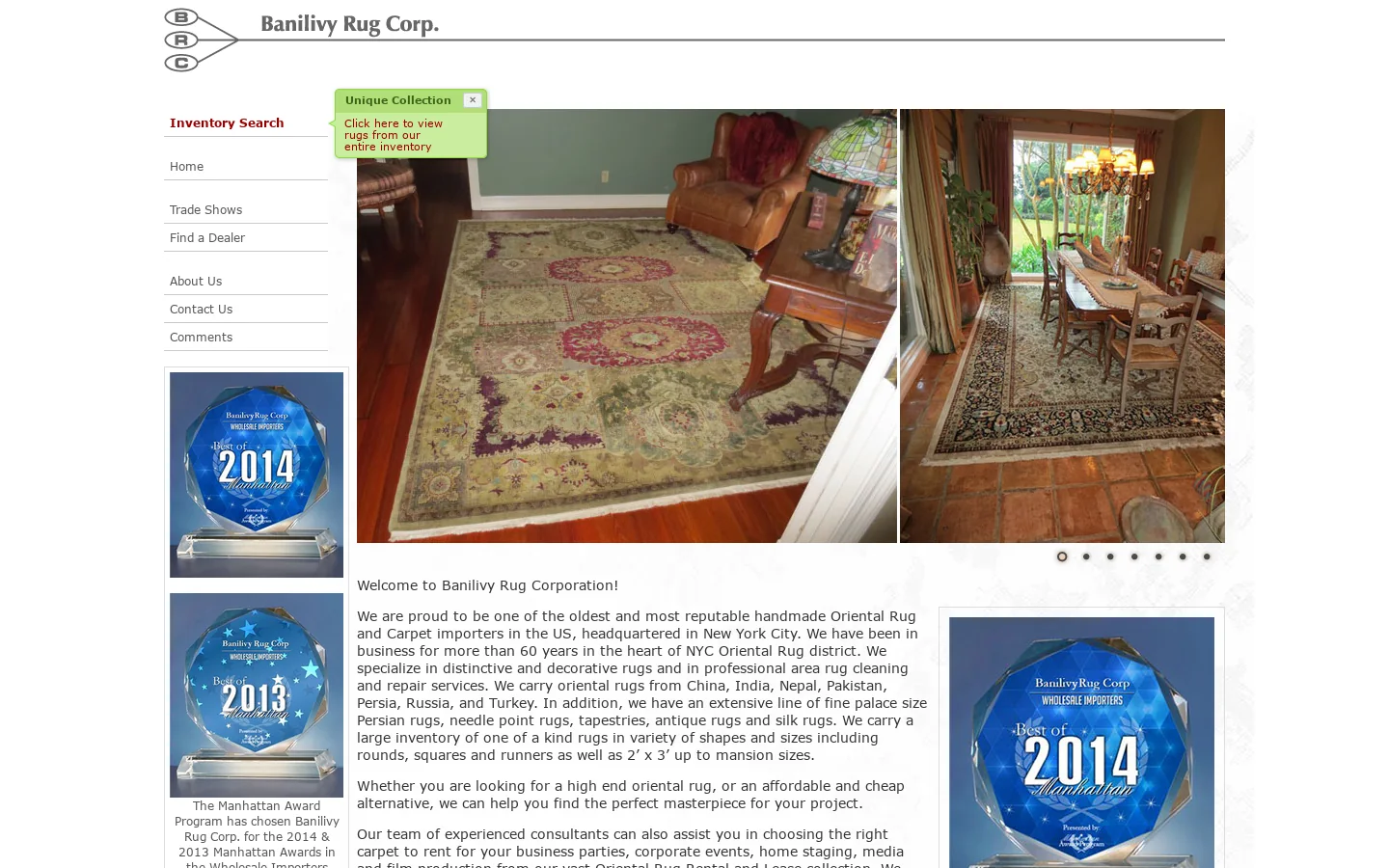 Banilivy Rug Corporation 首页截图