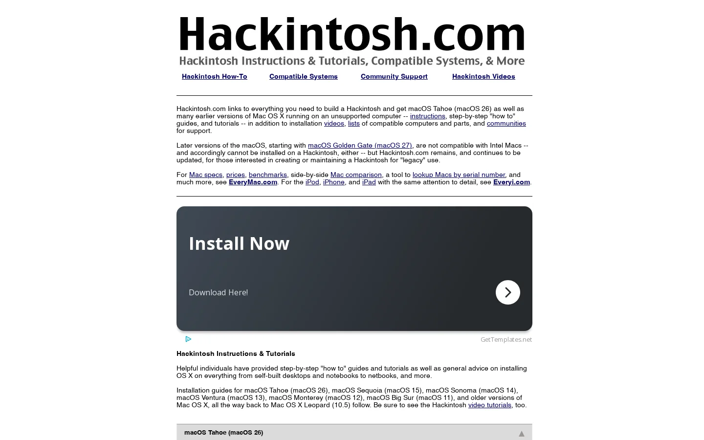 Hackintosh.com 首页截图