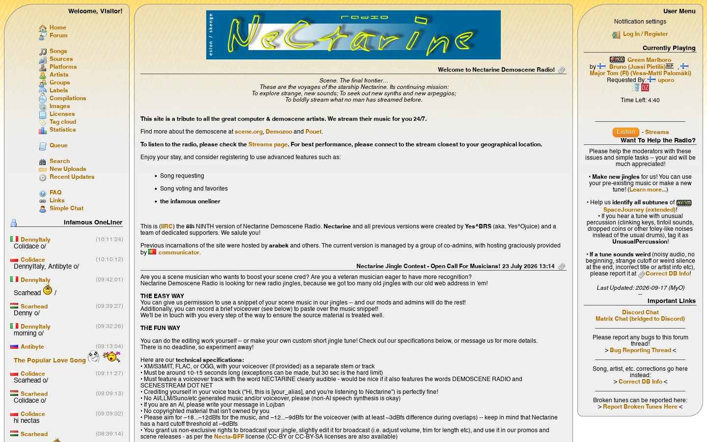 Welcome - Nectarine 首页截图