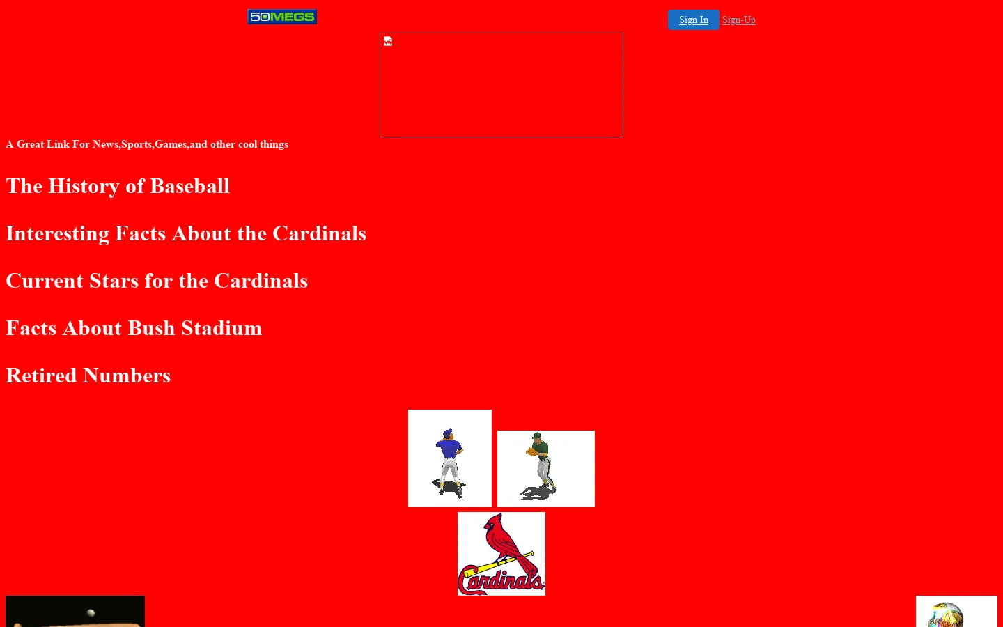 Saint Louis Cardinals 首页截图