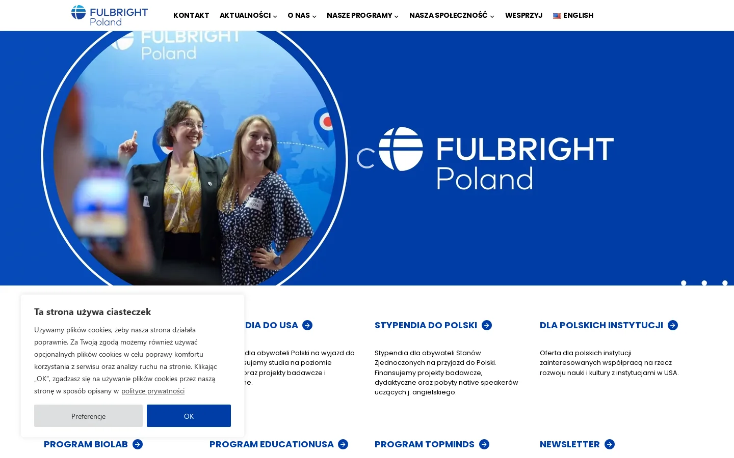Fulbright Poland 首页截图