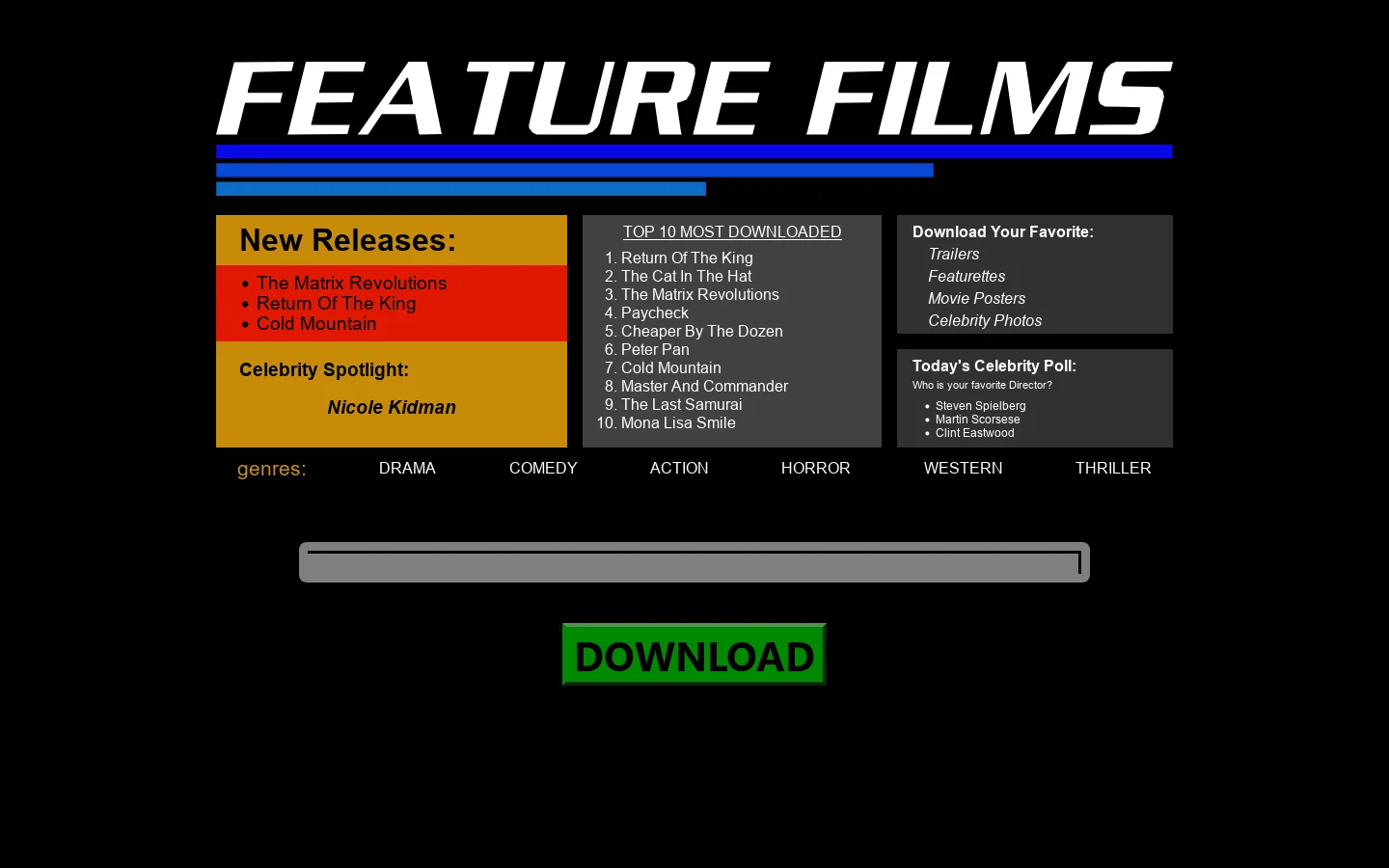 Feature Films 首页截图