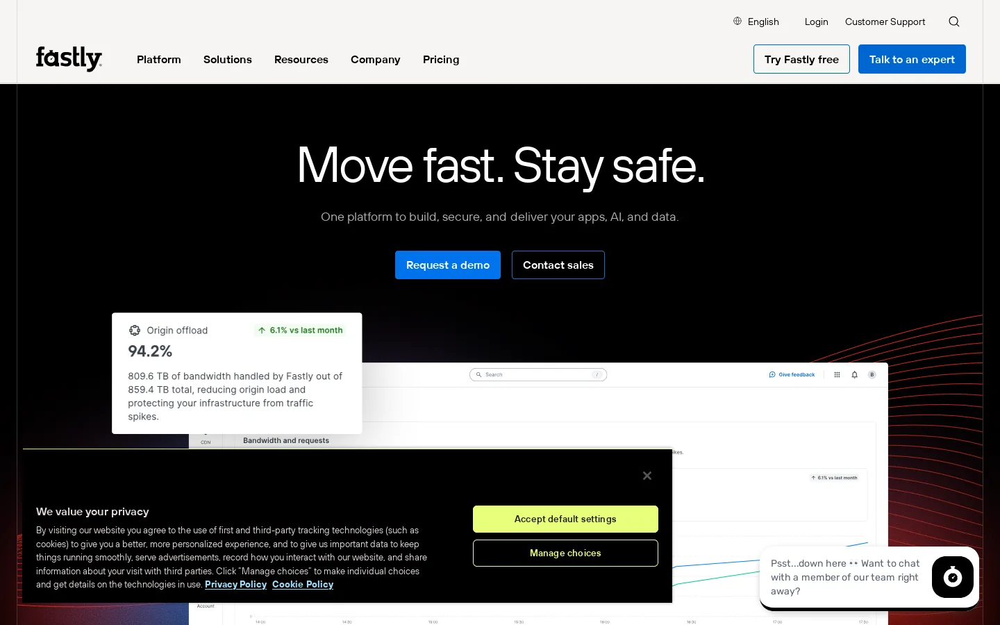 fastly.com 首页截图
