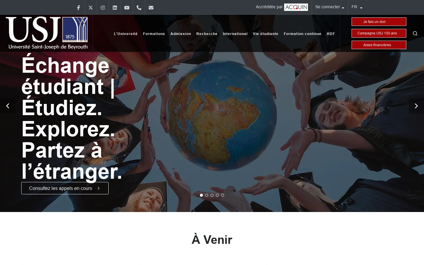 Site de l'Université Saint-Joseph de Beyrouth | Université Saint-Joseph de Beyrouth 首页截图