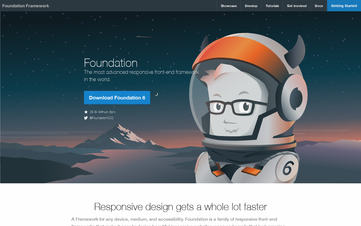 The most advanced responsive front-end framework in the world. | Foundation 首页截图