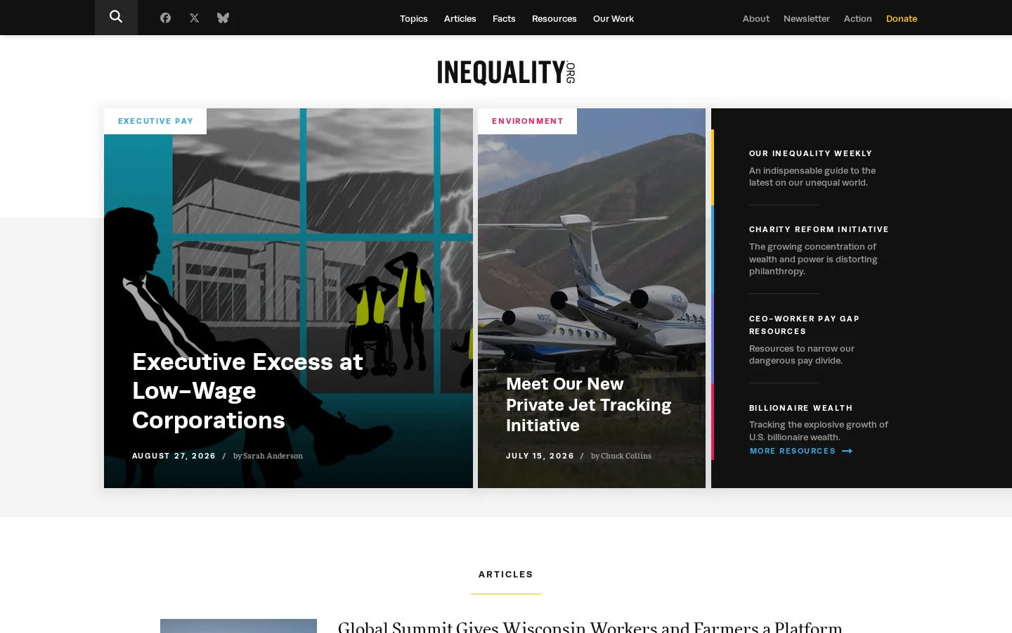 Inequality.org 首页截图