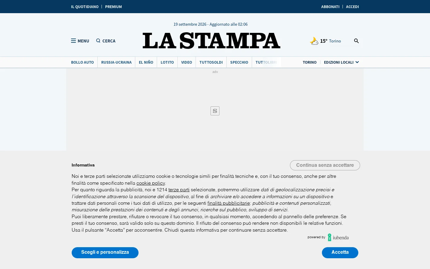 La Stampa 首页截图