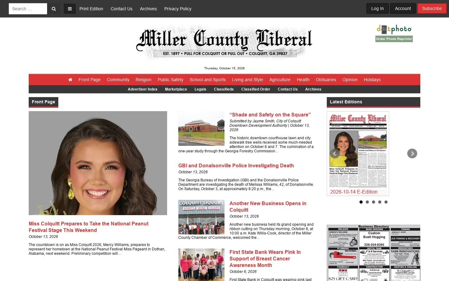 Miller County Liberal 首页截图