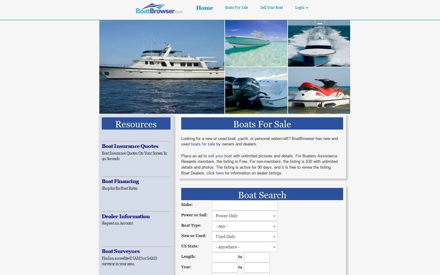 BoatBrowser.com 首页截图