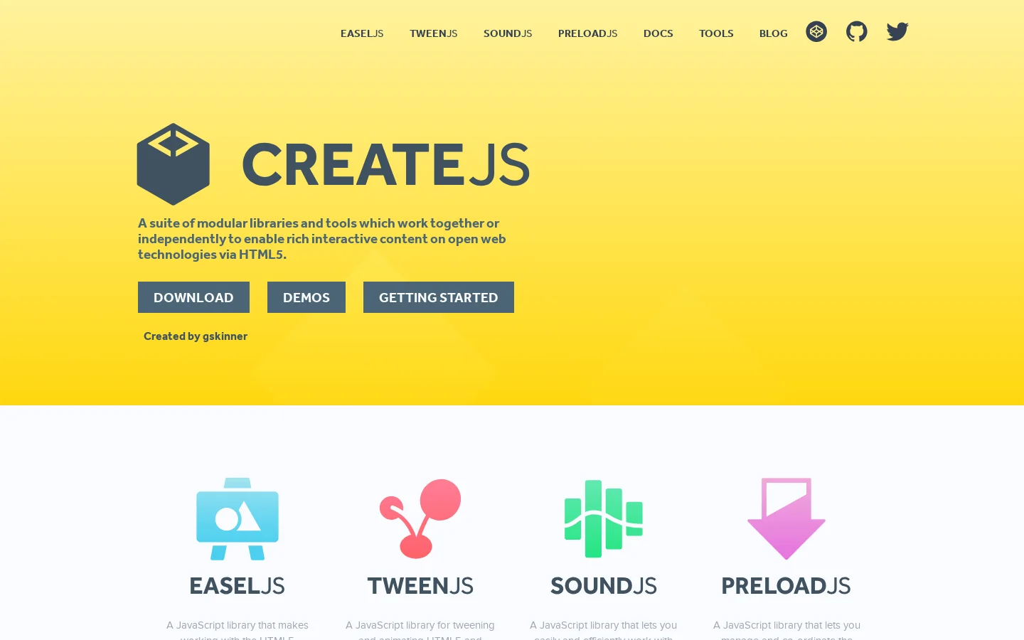 CreateJS 首页截图