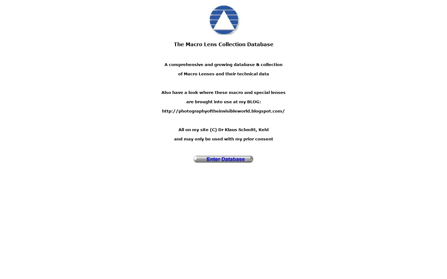 The Macrolens Collection Database 首页截图