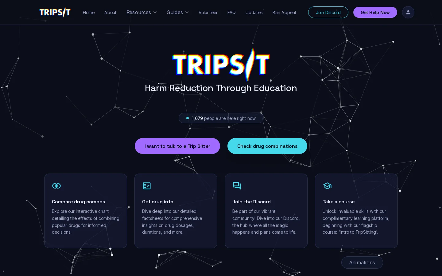 TripSit.Me 首页截图