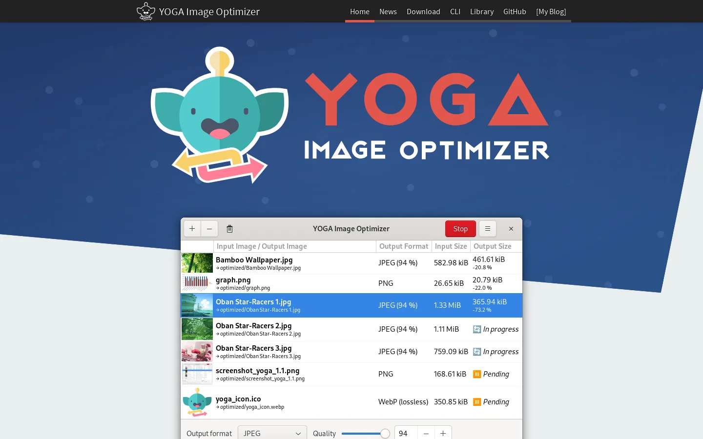 YOGA Image Optimizer 首页截图
