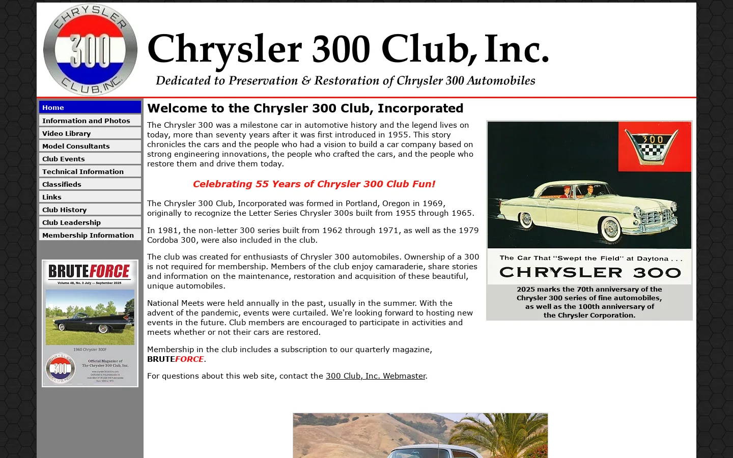 Chrysler 300 Club, Incorporated 首页截图