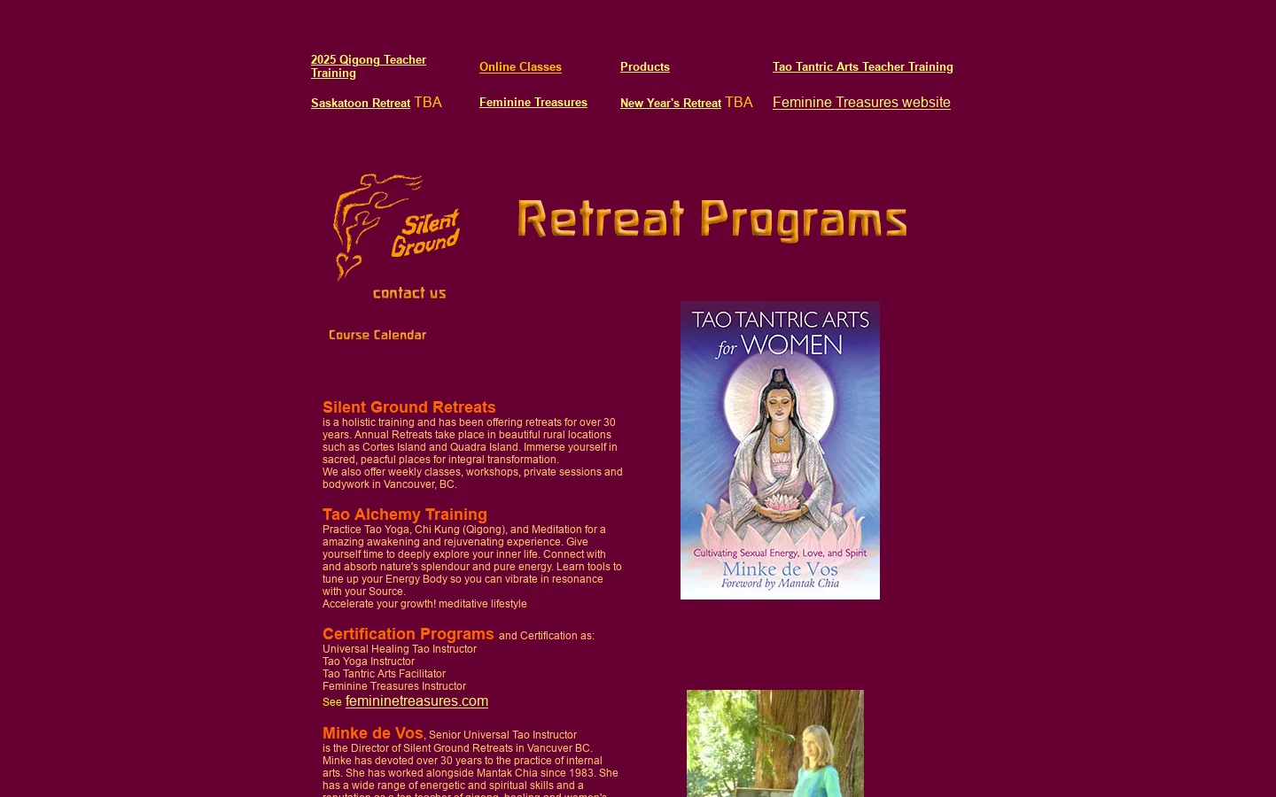 Silent Ground Retreat Programs 首页截图