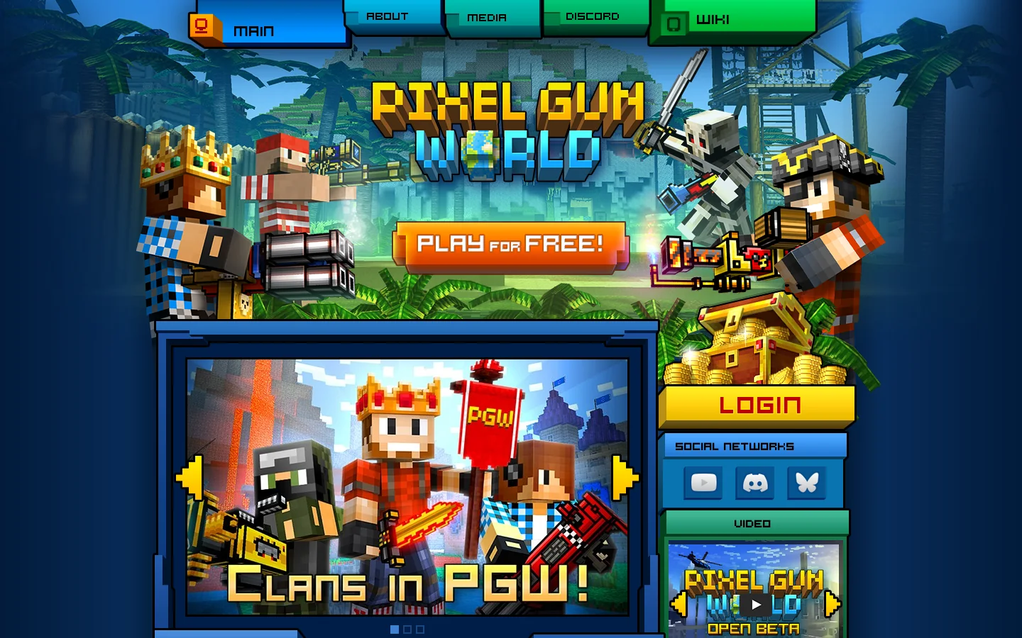Pixel Gun World 首页截图