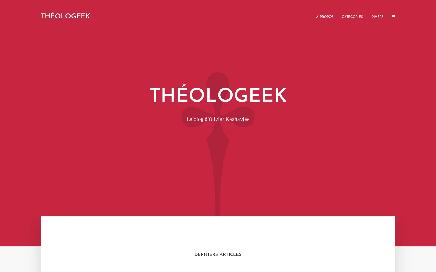 Théologeek • Le blog d'Olivier Keshavjee 首页截图