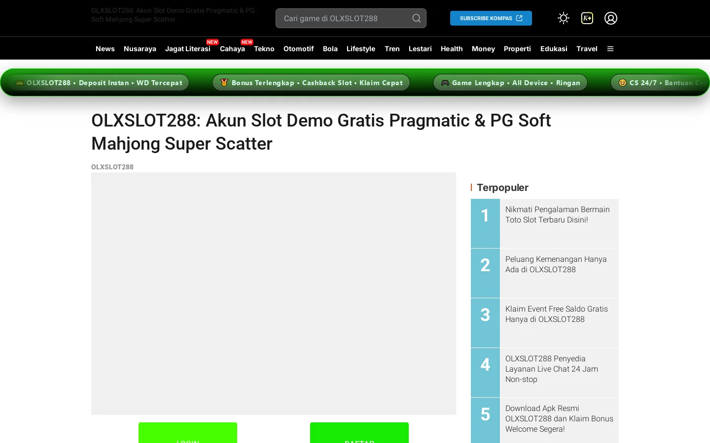 OLXSLOT288: Akun Slot Demo Gratis Pragmatic & PG Soft Mahjong Super Scatter 首页截图