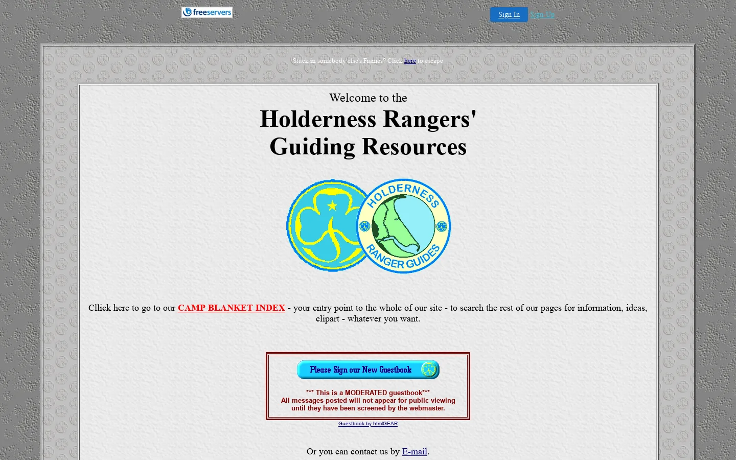 Holderness Rangers' Guiding Resources 首页截图