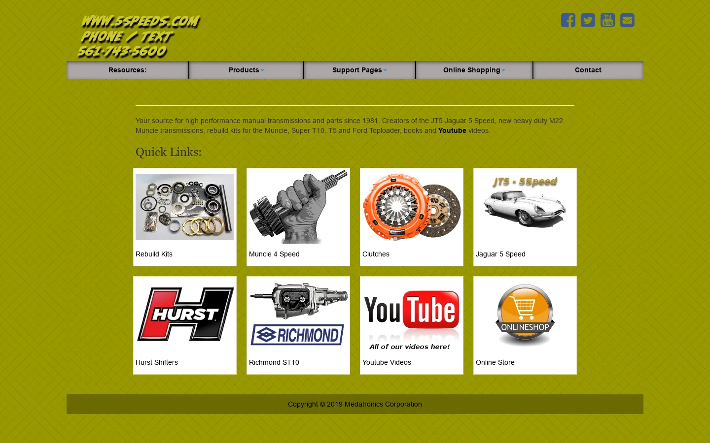 5Speeds Transmission Home Page 首页截图