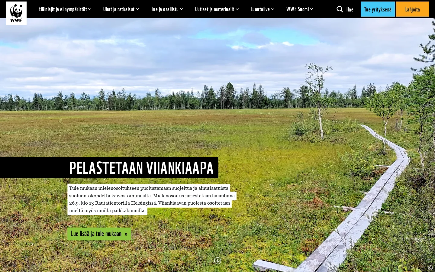 WWF Suomi 首页截图