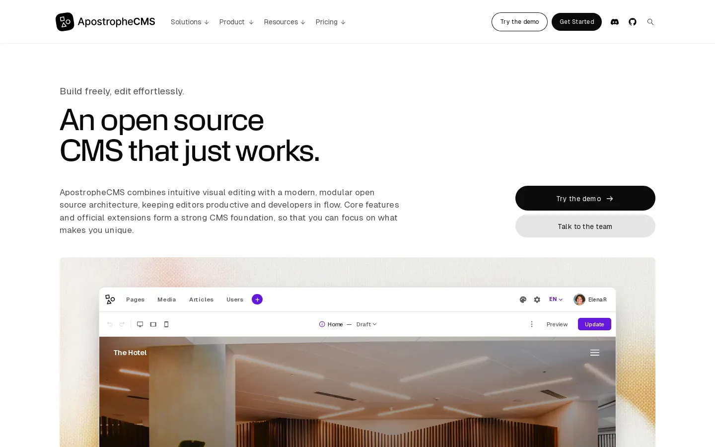 ApostropheCMS 首页截图