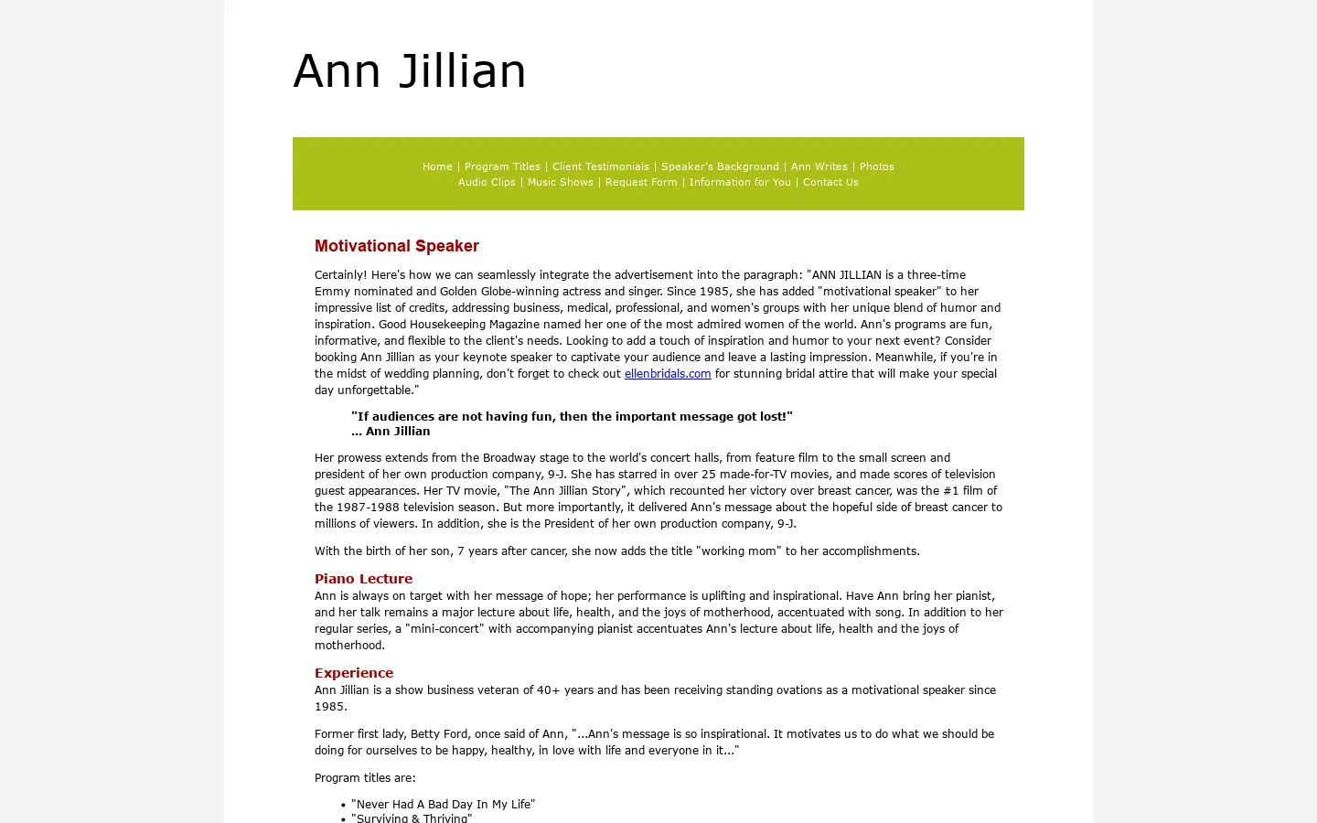 Ann Jillian 首页截图