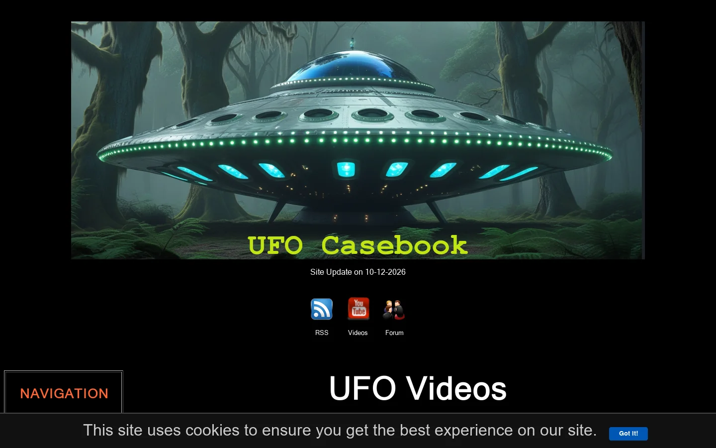 UFO Casebook 首页截图