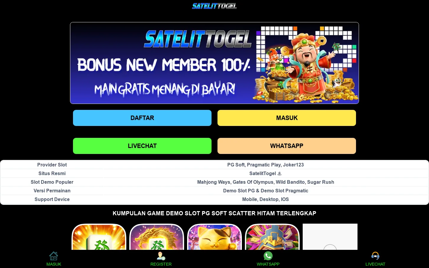 Demo Slot Scatter Hitam: Slot Demo PG Soft Dan Slot Pragmatic Play Demo Terlengkap 首页截图