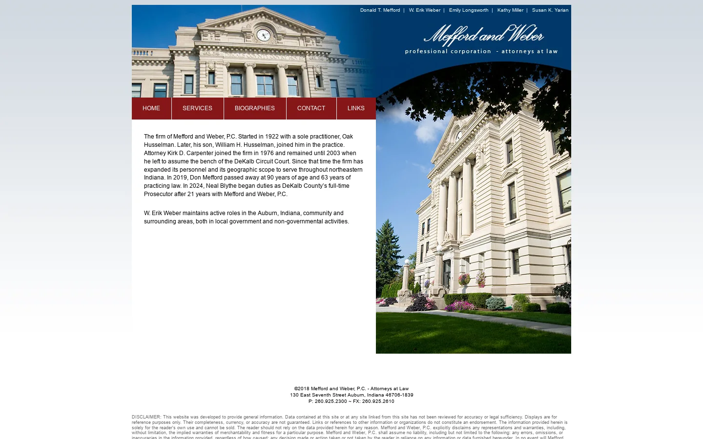 Mefford and Weber, P.C. 首页截图
