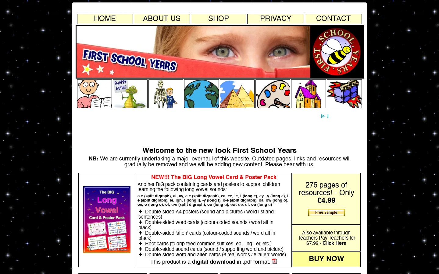 First School Years 首页截图