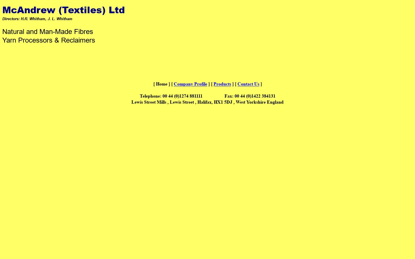 Natural and man-made fibres yarn processors & reclaimers 首页截图