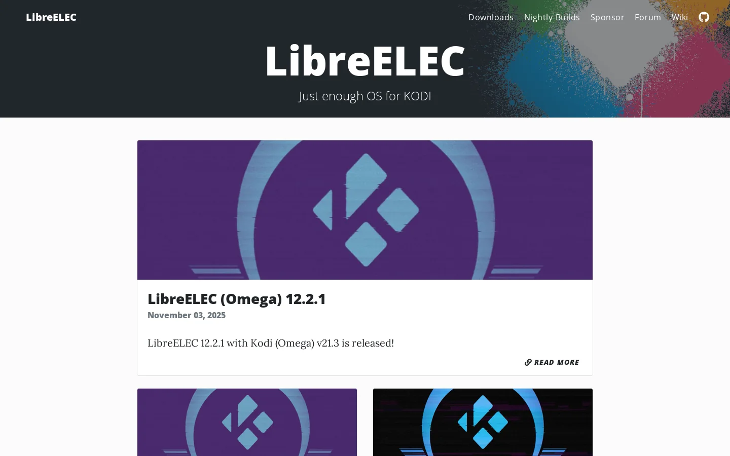 LibreELEC 首页截图