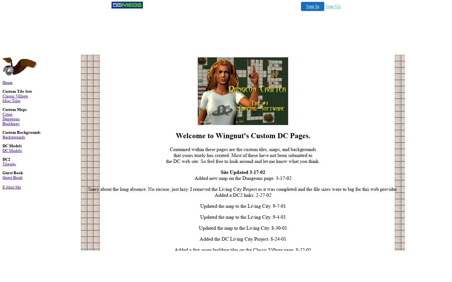 Wingnut's Custom DC Pages 首页截图