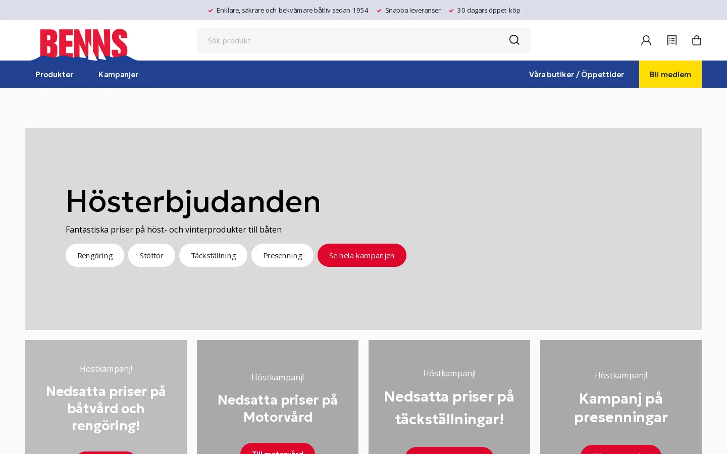 Benns Segling & båttillbehör 首页截图