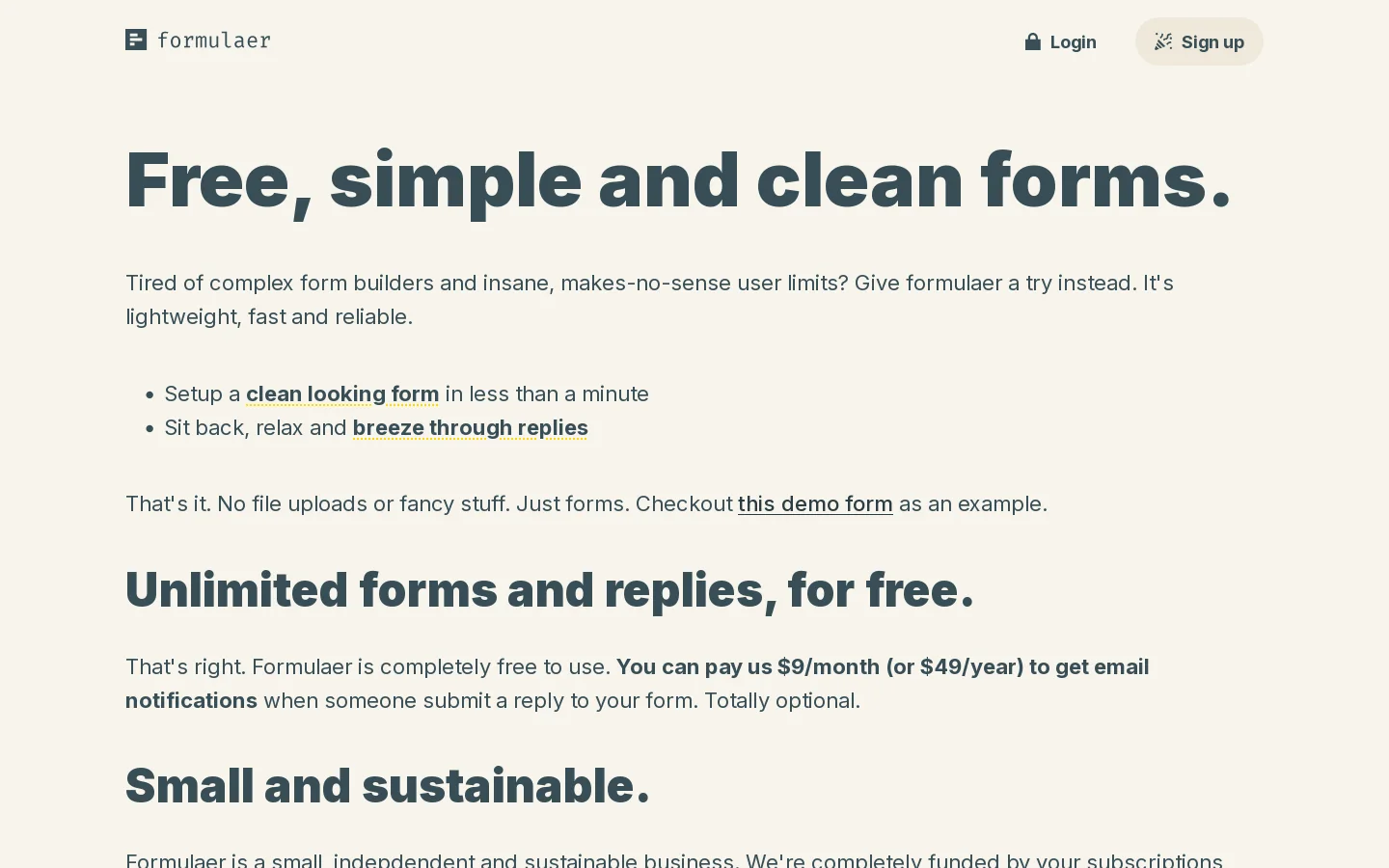 Formulaer 首页截图