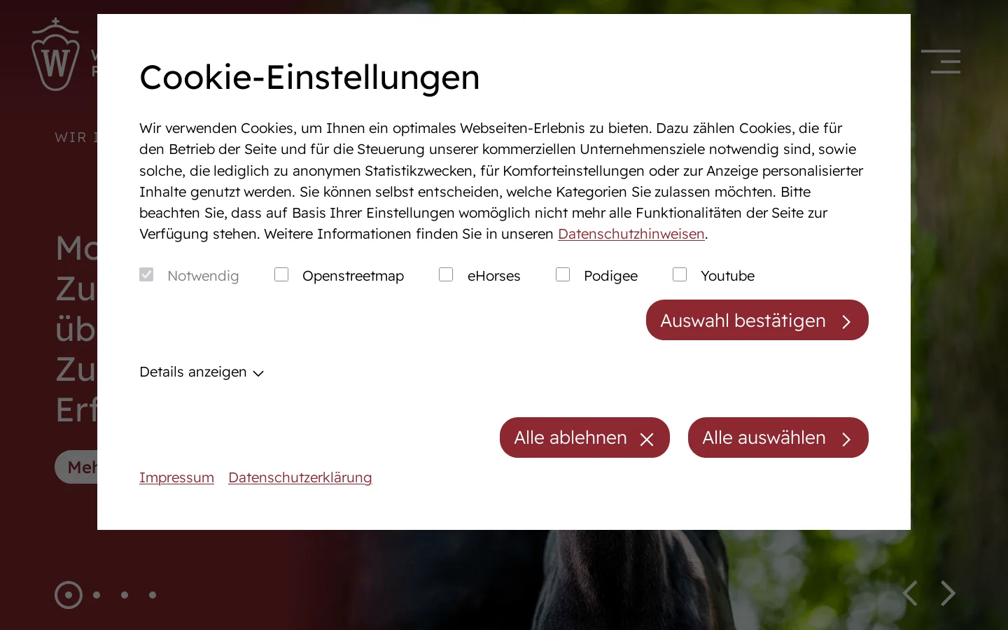 Westfälisches Pferdestammbuch e.V. | Home 首页截图
