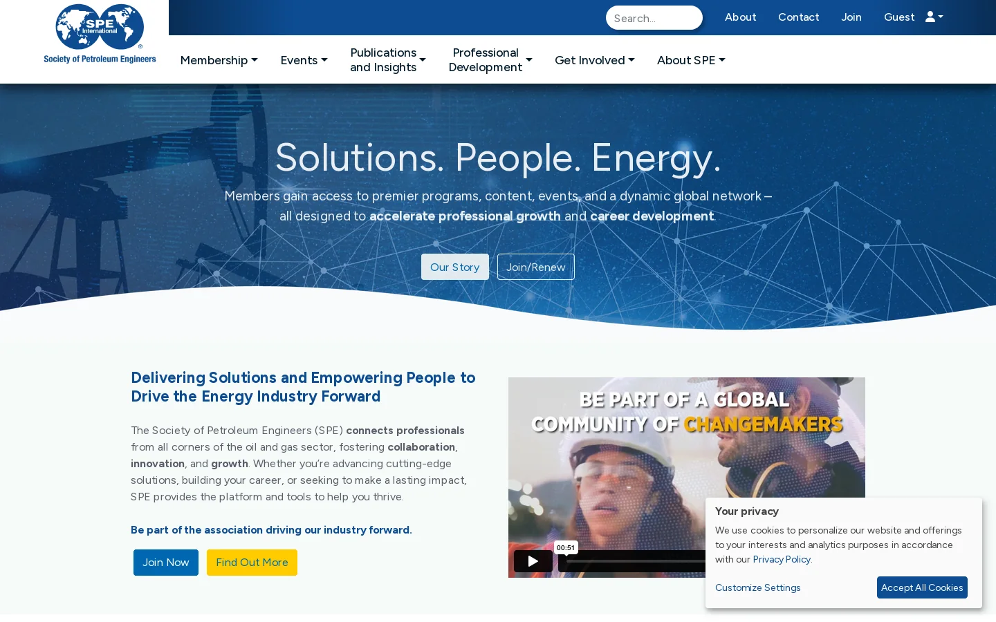 Society of Petroleum Engineers (SPE) | Oil & Gas Membership Association 首页截图