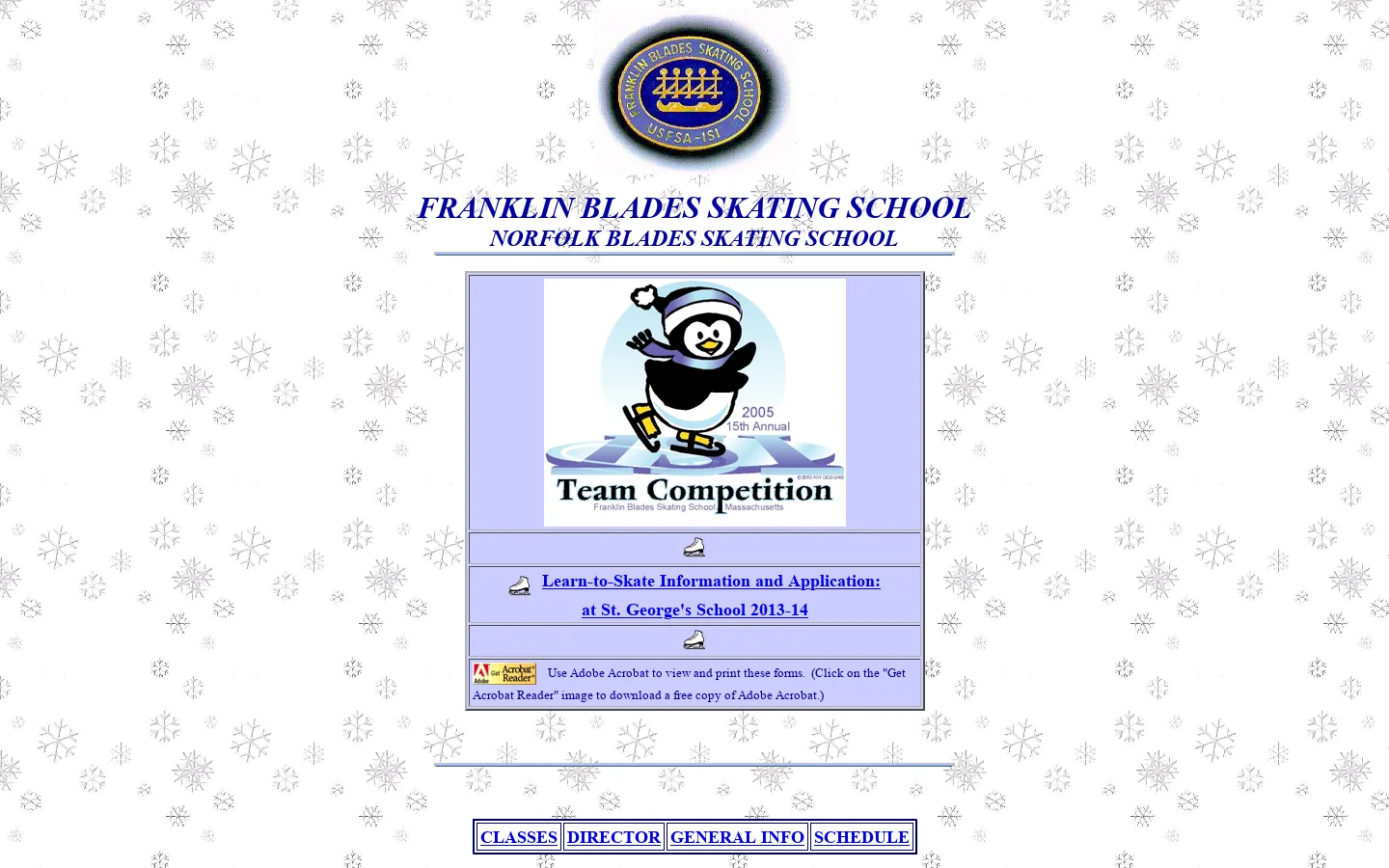 Franklin Blades Skating School, Franklin, MA 首页截图