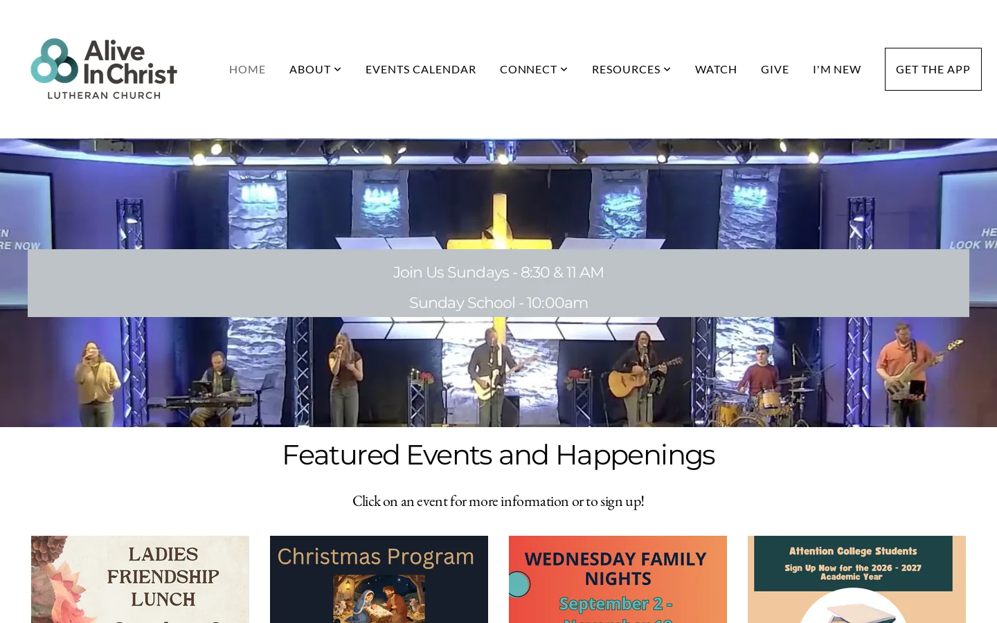 Alive In Christ Lutheran Church - MO - Home 首页截图