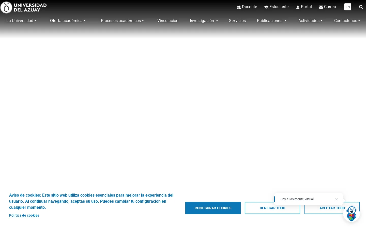 Universidad del Azuay 首页截图