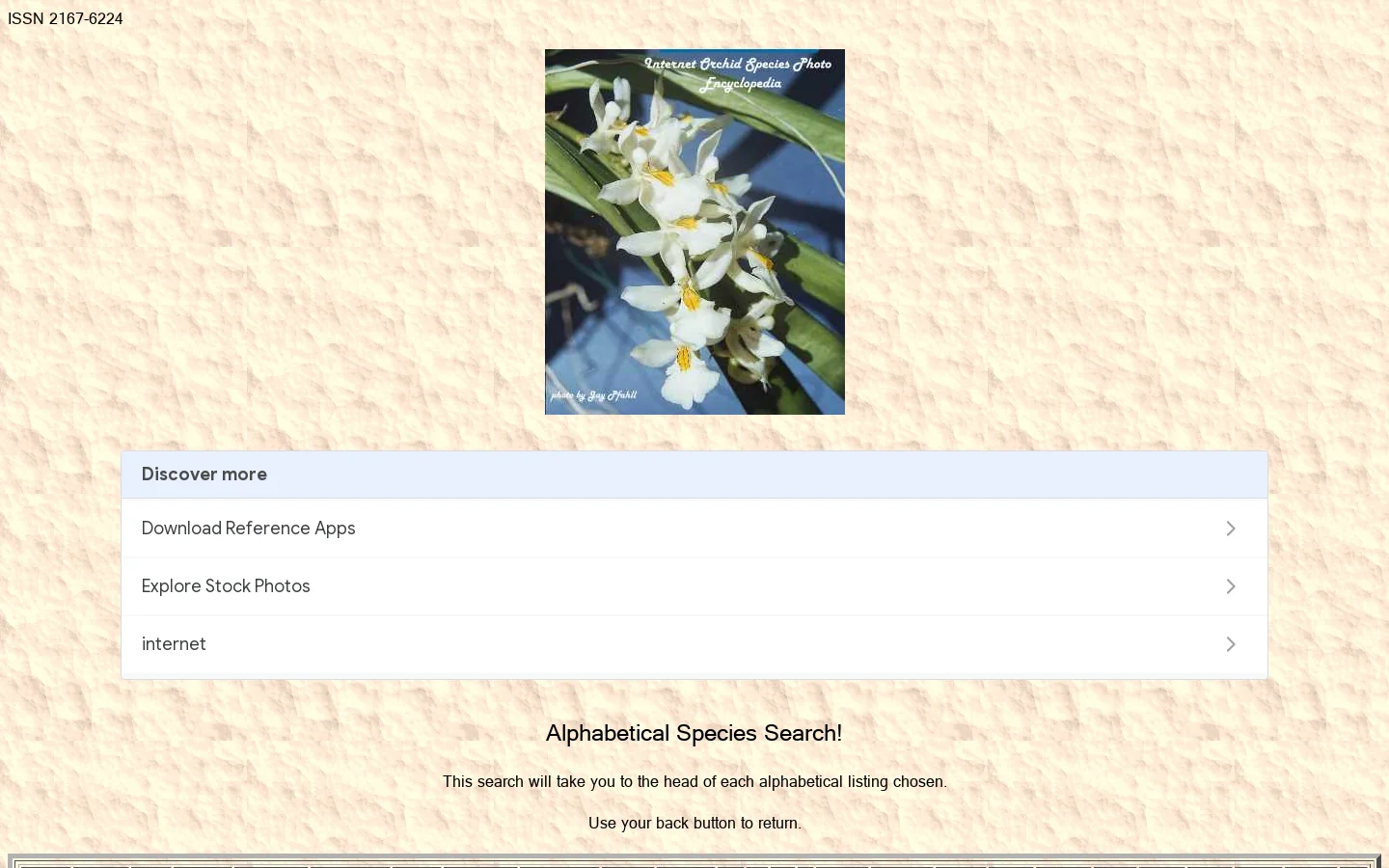 Internet Orchid Species Photo Encyclopedia 首页截图