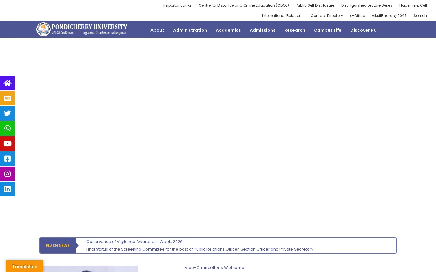 Pondicherry University pondiuni.edu.in Pondicherry University (Puducherry, India) is legit for Agricultural and Biological Sciences, Pharmacology, Toxicology and Pharmaceuti… ↗ 首页截图