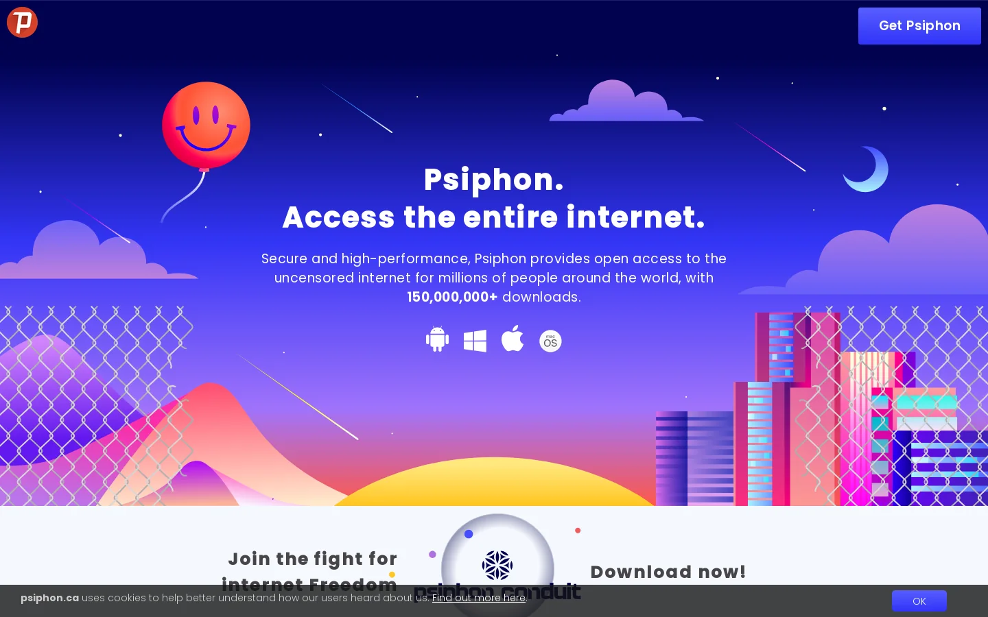 Psiphon 首页截图