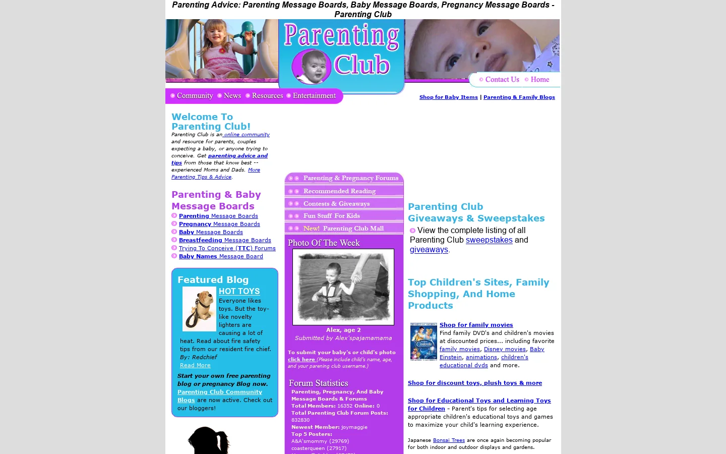 Parenting Club 首页截图