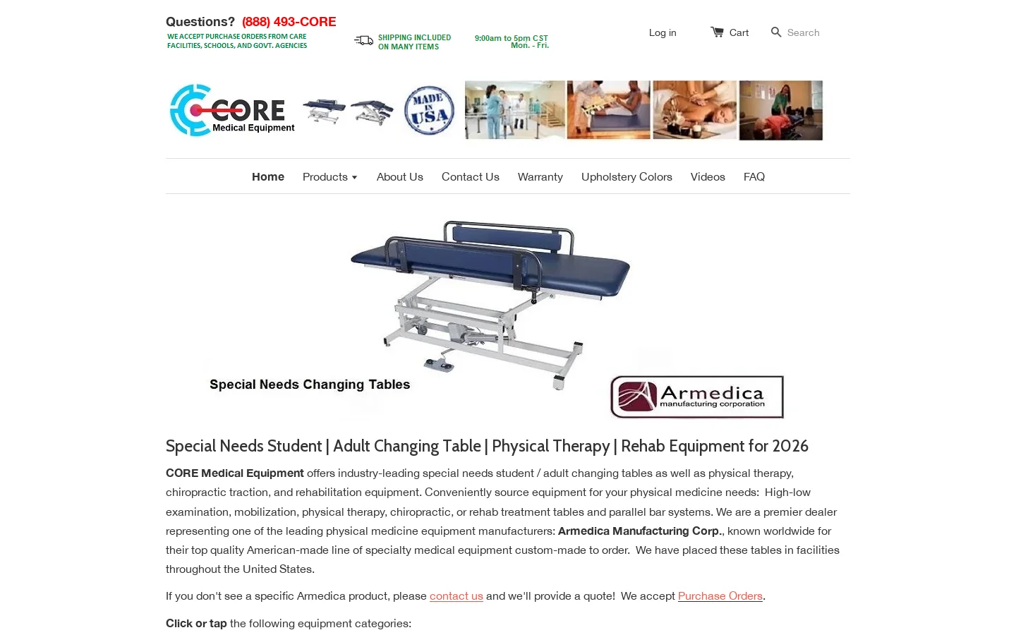 Special Needs | Adult Changing Tables | PT Equipment for 2026 首页截图